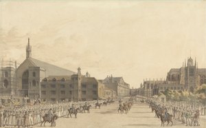Westminster, tijdens het Proces van Koningin Caroline door Robert Bremmel Schnebbelie
