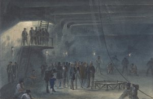 Het Kabel Oprollen in de Achtertank aan Boord van de Great Eastern in Sheerness: Bezoek, 1865-66