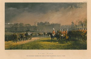 Hyde Park - de prinses passeert de lijnen van de vrijwilligers, 7 maart 1863, 1863 door Robert Charles Dudley