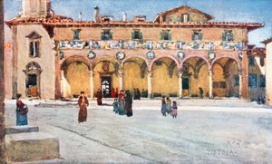 Ziekenhuis "del Ceppo", Pistoia Pistoia (kleurenlitho) door Robert Charles Goff