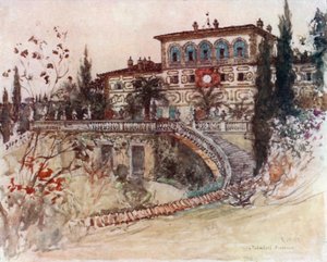 De Villa Palmieri (kleurenlitho)