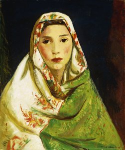 Mexicaans meisje met oosterse sjaal, 1916