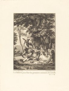 De speelse spellen zijn de eerste koks ter wereld door Robert Delaunay after Jean Michel Moreau