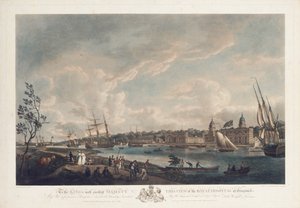 Uitzicht op het Koninklijk Ziekenhuis in Greenwich door Robert Dodd