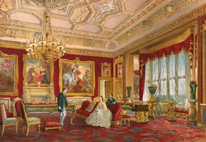 De Rubenszaal, Windsor Castle (chromolitho) door Robert Dudley