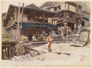 Een straat in Ikao, Japan, I door Robert Frederick Blum