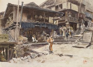 Een straat in Ikao, Japan I, 1890