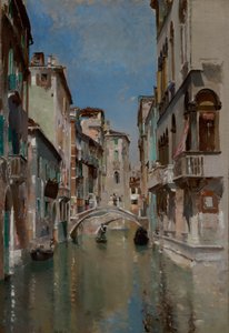 Kanaal in Venetië, San Trovaso wijk, ca. 1885 door Robert Frederick Blum