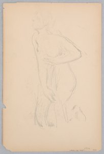 Studie voor een knielende vrouw, “Vintage Festival,” Mendelssohn Glee Club, New York door Robert Frederick Blum