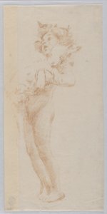 Studie voor staande jongen met geit, "Wijnfeest," Mendelssohn Glee Club, New York, NY door Robert Frederick Blum