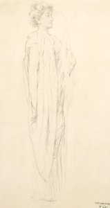 Studie van gedrapeerde vrouwelijke figuur voor Moods to Music muurschildering