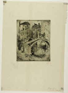 Venetiaans kanaal en bruggen door Robert Frederick Blum