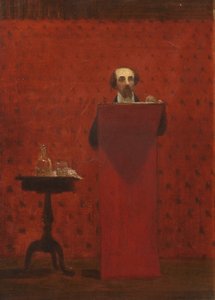 Charles Dickens geeft een openbare lezing, 1858