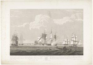 Vertrek van twaalf Nederlandse koopvaardijschepen uit de haven van Portsmouth, 1833 (plaat 3)