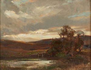 Avond op de Swire Road, Ettrick Bridge door Robert Hope
