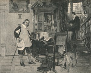 Mr. Oliver Cromwell van Ely bezoekt Mr. John Milton, 1883 door Robert Hoskin