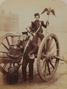 Trompetters Gritten en Lang, Koninklijke Artillerie, 1856 door Robert Howlett