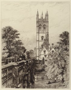 Magdalen Toren en Brug door Robert Kent after Thomas