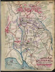 Slag om Malvern Hill met Magruders 1e aanval op 30 juni LOC gvhs01.vhs00095