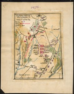 Cavaleriegevecht, Gettysburg, Pa. 3 juli 3-30 p.m. LOC gvhs01.vhs00150