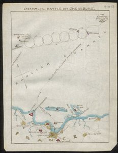 Kaart van de slag bij Cherbourg. LOC gvhs01.vhs00168
