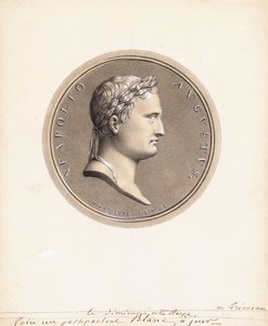 Keizer Napoleon I, in profiel naar rechts - Een ontwerp voor een medaille door Robert Lefevre