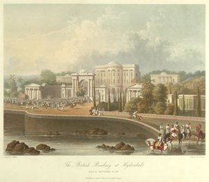 De Britse Residency in Hyderabad, getekend in 1813