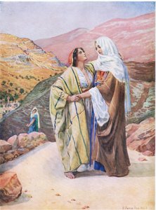 Ruth en Naomi, uit Het Bijbel Prentenboek uitgegeven door Thomas Nelson, ca.1950 door Robert Payton Reid