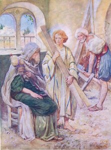 De jeugd van Jezus, uit Het Bijbel Prentenboek uitgegeven door Thomas Nelson, ca.1950