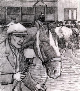Paardenmarkt bij de Barbican door Robert Polhill Bevan