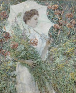 De witte parasol door Robert Reid
