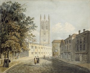 Magdalen College en het Oostelijke Einde van de High Street, Oxford, 1795