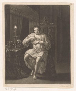 Zich vlooiende vrouw door Robert Robinson (attributed to)