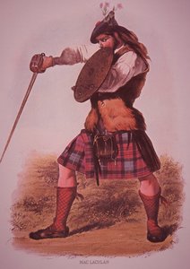 Krijger van de Clan MacLachlan, gegraveerd door L. Dickinson door Robert Ronald (after) McIan