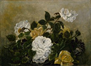 Rozen - Prachtstilleven, Stilleven met rozen door Robert S. Duncanson