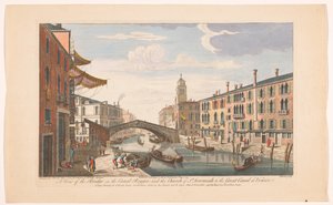 Gezicht op de Ponte delle Guglie over de Canale di Cannaregio te Venetië door Robert Sayer