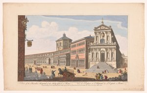 Gezicht op de kerk Santo Spirito in Sassia te Rome door Robert Sayer