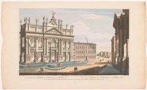 Gezicht op de kerk Sint-Jan van Lateranen te Rome door Robert Sayer