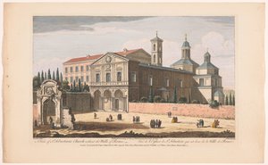 Gezicht op de kerk Sint-Sebastiaan buiten de Muren te Rome door Robert Sayer