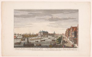 Gezicht op het Admiraliteitsmagazijn te Amsterdam