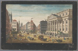 Gezicht op het Mansion House te Londen door Robert Sayer