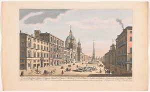 Gezicht op het Palazzo Pamphili en het Piazza Navona te Rome door Robert Sayer