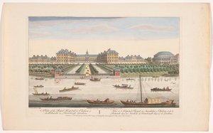 Gezicht op het Royal Hospital Chelsea en de Rotunda in Ranelagh Gardens te Londen door Robert Sayer