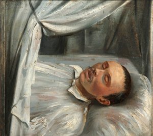 Dichter Mikhail Lermontov 1814-1841 op het sterfbed door Robert Schwede