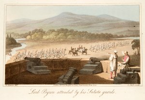 Lord Byron met zijn Suliote bewakers, pub. 1825 door Robert Seymour