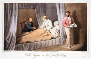 Lord Byron op zijn sterfbed, pub. 1825