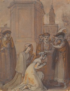 Isabella en Mariana knielen voor de hertog door Robert Smirke