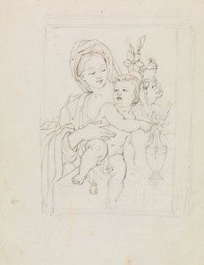 Studie van een vrouw en kind door Robert Smirke