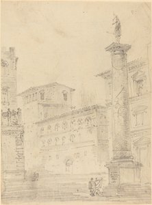 Figuren op een Romeins plein