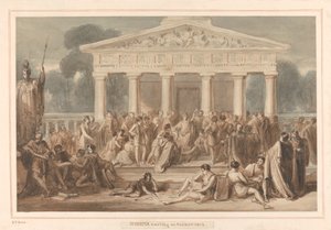 Hypatia onderwijst in Alexandrië door Robert Trewick Bone